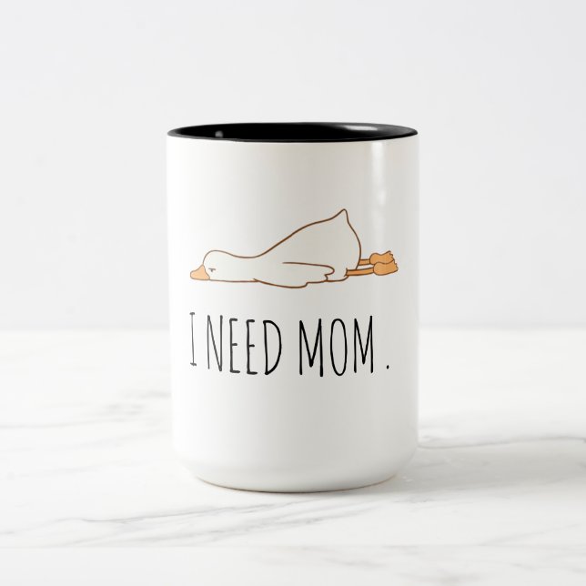 Funny Duck Mug | "I Need Mum" Cute Baby Duck Coffe (Center)