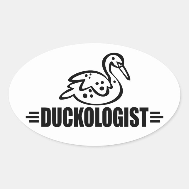Funny Duck Oval Sticker (Front)