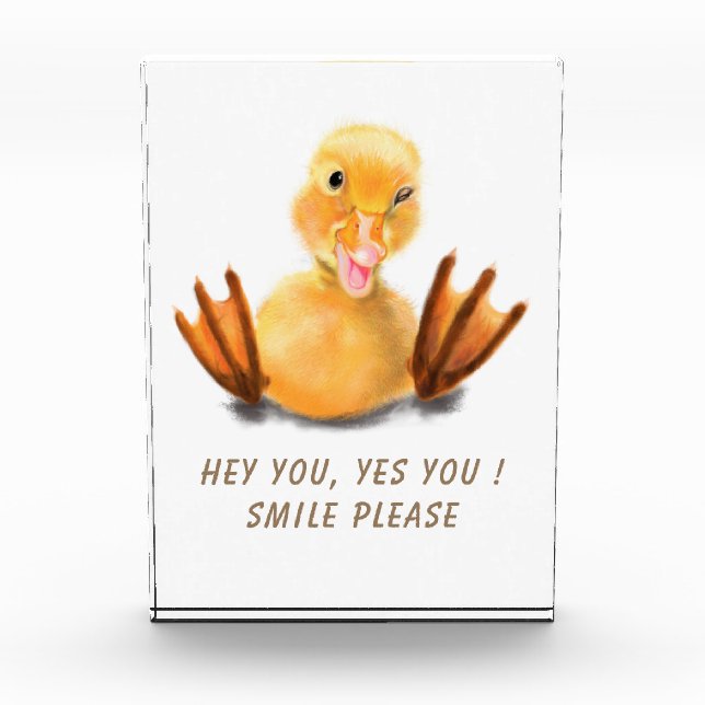 Funny Duck Photo Block Gift - Custom Text (Front)