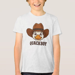 Funny Duck Pun Western Cowboy Tri-Blend Shirt