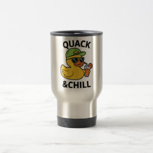 Funny Duck Quack & Chill – Yellow Duck with Sungla Travel Mug