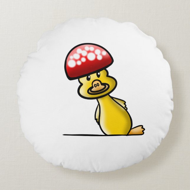 Funny duck round cushion (Front)