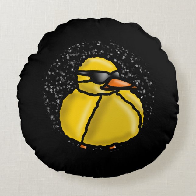 Funny duck round cushion (Front)