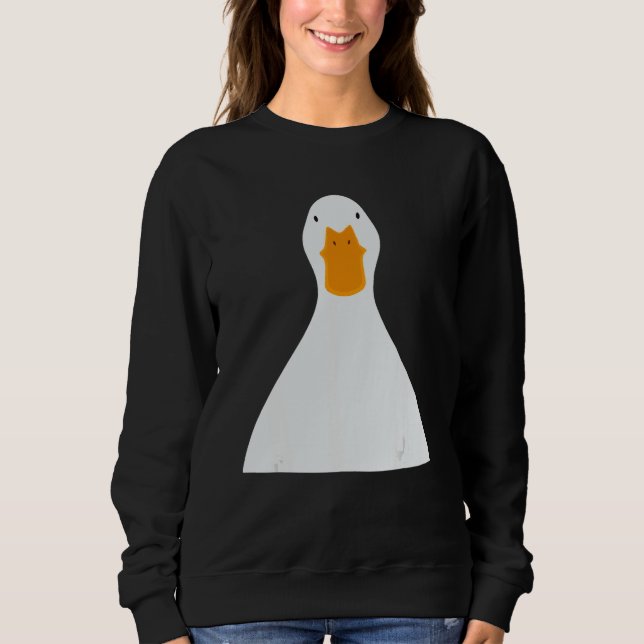 Funny Duck Selfie, Hilarious ID Photo, Serious Duc Sweatshirt (Front)