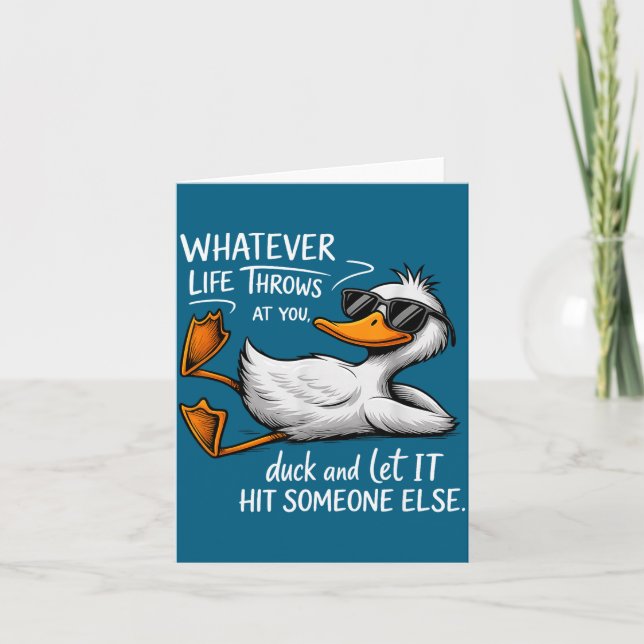 Funny Duck Shirt Funny Quote Graphic Tees For Men  Card (Front)