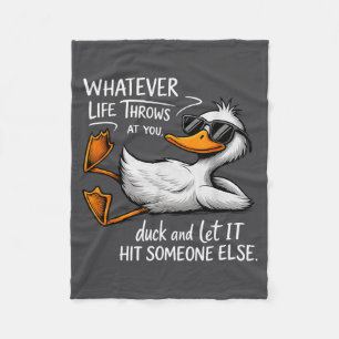 Funny Duck Shirt Funny Quote Graphic Tees For Men  Fleece Blanket