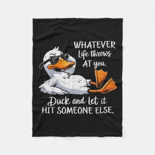 Funny Duck Shirt Funny Quote Graphic Tees For Men  Fleece Blanket