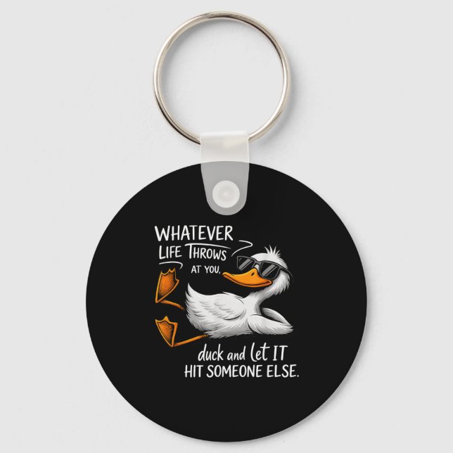 Funny Duck Shirt Funny Quote Graphic Tees For Men  Key Ring (Front)