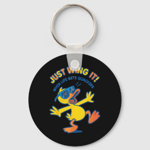 Funny Duck Shirt Funny Quote Graphic Tees For Men Key Ring