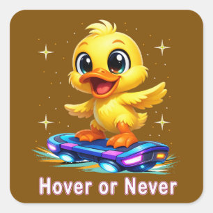funny duck square sticker