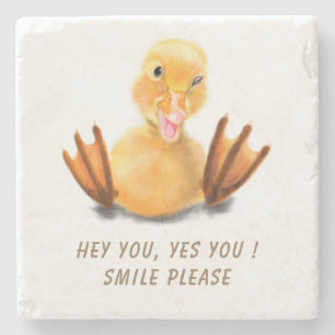 Funny Duck Stone Coaster - Custom Text