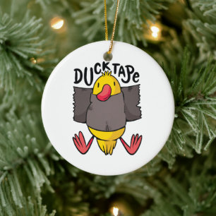 Funny Duck Tape Ceramic Tree Decoration