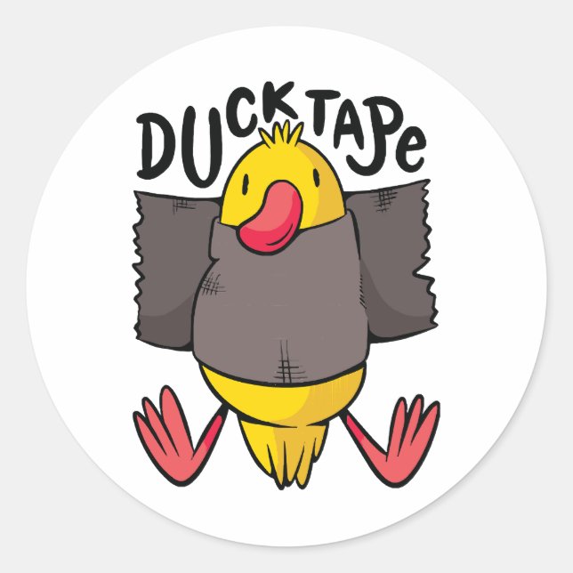 Funny Duck Tape Classic Round Sticker (Front)