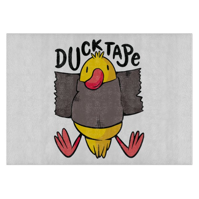 Funny Duck Tape Cutting Board (Front)