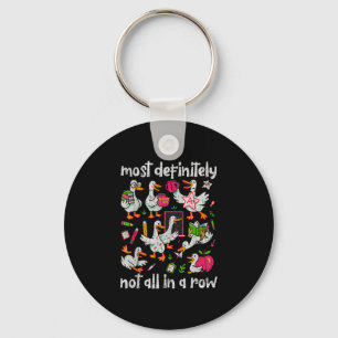Funny duck teacher educator back to school key ring