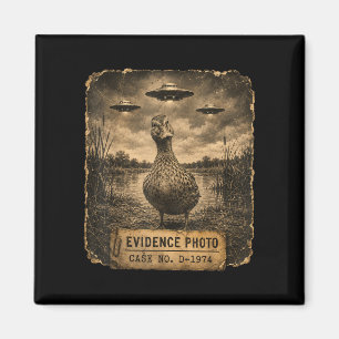 Funny duck ufo evidence photo alien humour magnet