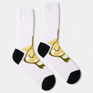 Funny duck watercolored in yellow  socks