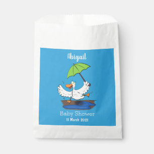 Funny duck with umbrella dancing cartoon favour bags