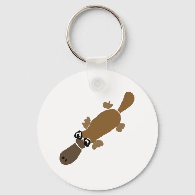 Funny Duckbill Platypus Art Key Ring (Front)