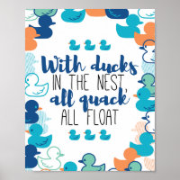 Funny Ducks and Quack Float Puns Quote Design