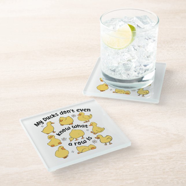 Funny Ducks Sarcastic  Glass Coaster (Angled)