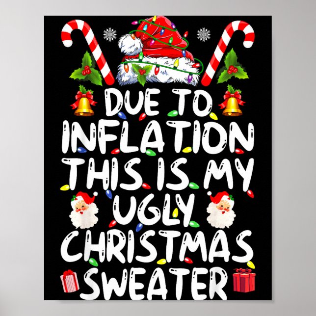 Funny Due To Inflation This Is My Ugly Sweater For Poster (Front)