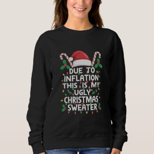 Funny Due to Inflation Ugly Christmas Sweaters 
