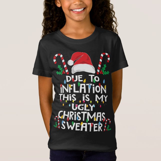Funny Due to Inflation Ugly Christmas Sweaters (Front)
