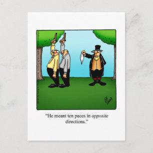 Funny "Duelling Humour" Postcard