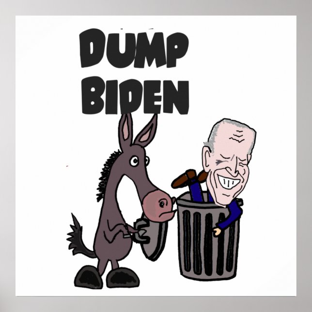 Funny Dump Joe Biden Cartoon Poster (Front)