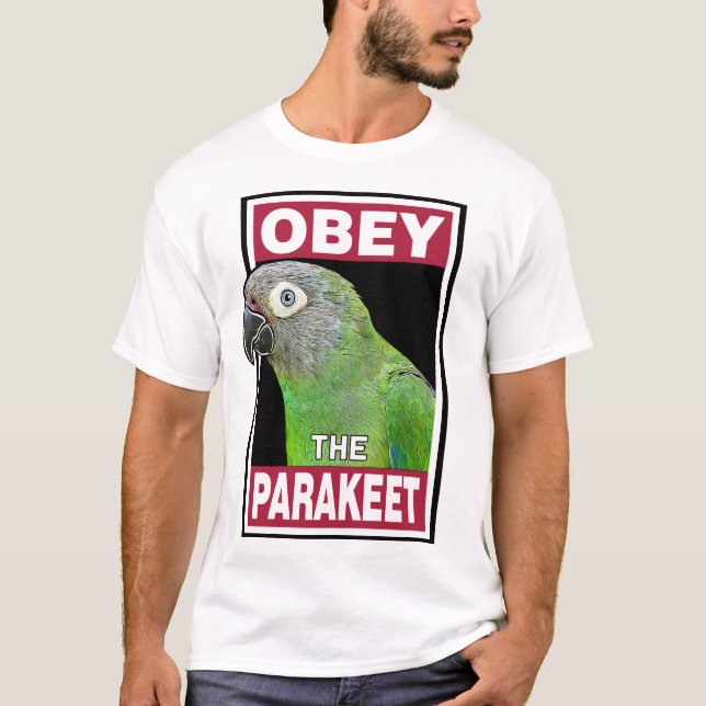 Funny Dusky Headed Parakeet - Bird Art T-Shirt (Front)