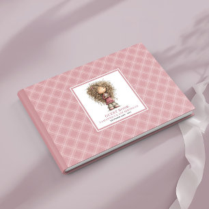 Funny dusty pink girl birthday memory sign in book