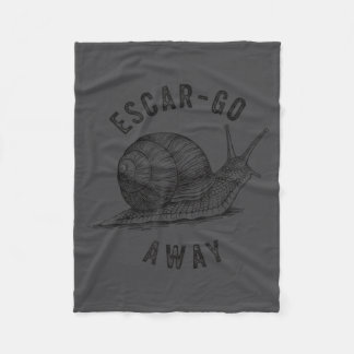 Funny E Go Away Snail Vintage French Pun Introvert Fleece Blanket