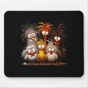 Funny Eagerly Quirky Chicken Art Mouse Pad