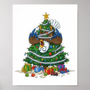 Funny Eagle Christmas Tree Lights Kids Mens Womens Poster