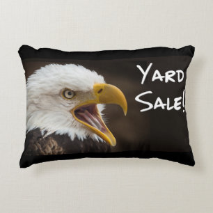 Funny eagle memes with Eagle Yelling Yard Sale! Decorative Cushion
