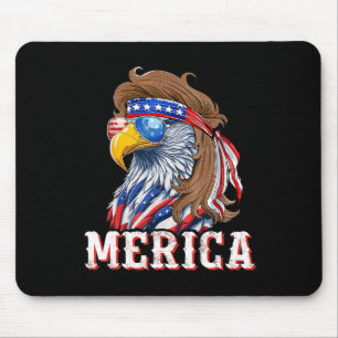 Funny Eagle Mullet 4th Of July Usa American Flag M Mouse Pad