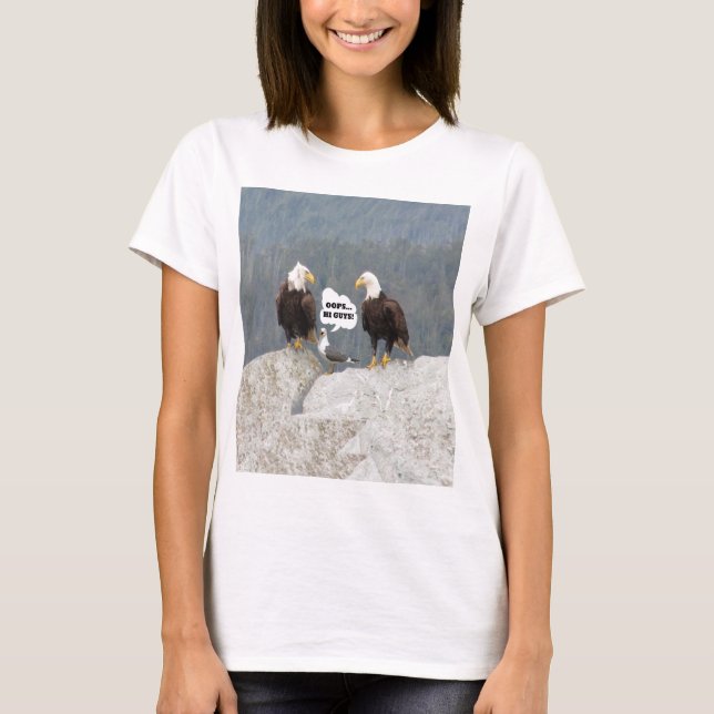 Funny Eagles and Seagull T-Shirt (Front)