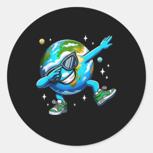 Funny Earth Dab - Earth Day 2024 Kids Boys Dabbing Classic Round Sticker