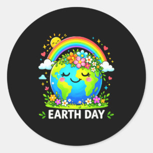 Funny earth day 20256 retro groovy earth day classic round sticker