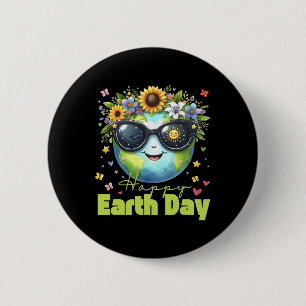 Funny Earth Day 2025 Save The Planet Cute Sungles  6 Cm Round Badge