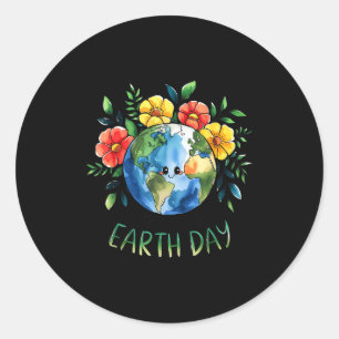 Funny earth day 2026 retro groovy earth day classic round sticker
