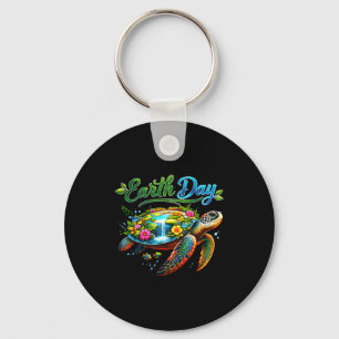 Funny earth day 2026 save the earth sea turtle kid key ring