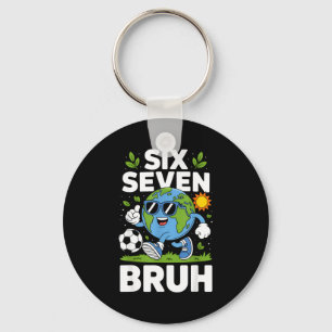 Funny earth day 67 meme bruh soccer pajamas sports key ring