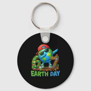 Funny earth day dabbing 6 7 earth planet key ring