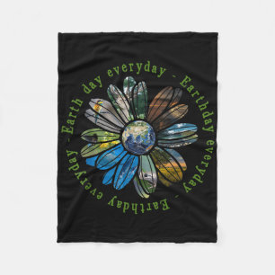 Funny Earth Day Everyday Sunflower Earth Animal Lo Fleece Blanket