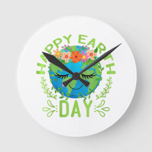 Funny Earth Day Quote Earth Cool Happy Earth Day Round Clock