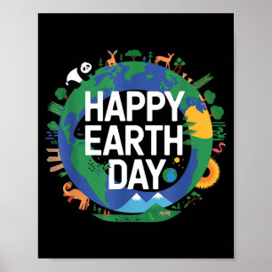 Funny earth happy earth day make earth clean funny poster