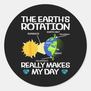 Funny Earth Rotation Earth Day Science Teacher Kid Classic Round Sticker