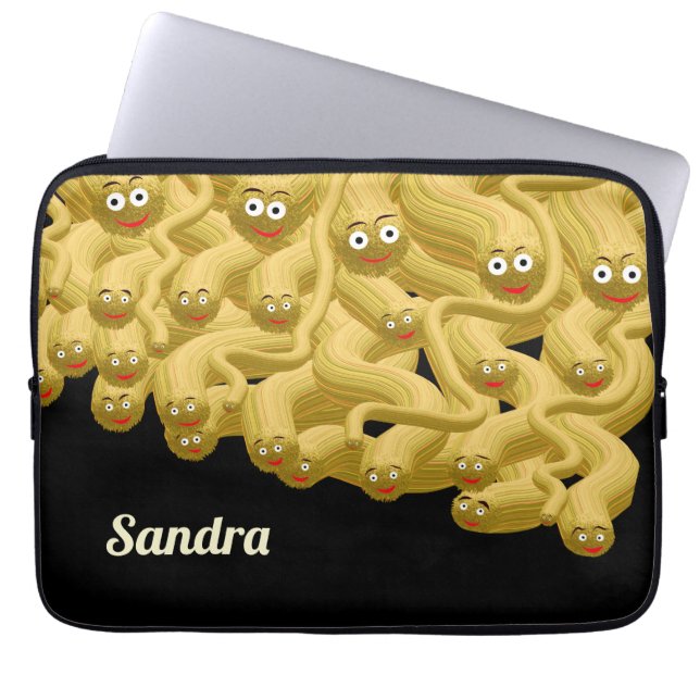 Funny earthworms laptop sleeve (Front)